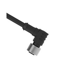 Banner Engineering MQDEC2-530RA Sensor Cables / Actuator Cables Cordset: Single Ended M12; 5-pin Right Angle Female Connector; 9 m (29.53 ft) 5x22 Shielded Black PVC Jacket; Nickel-Plated Brass Coupling Nut