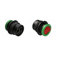 Amphenol SINE Systems AHDP04-18-06PN-BRAC030 Receptacles 2 Position Receptacle, Pin, Shell Size 18, Normal Diameter Seal (Green), Backshell Ring Adapter