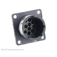 Eaton Souriau-Sunbank UTGX01412P Receptacles Square flange receptacle, without backshell, for 12 male contacts,  IP68/69K