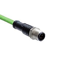 Amphenol LTW M12A-02BMMM-SL8C03 Sensor Cables / Actuator Cables SPE, M Series M12 Interface, A Code, Metal, 4A, 02 pins, Male Connector, Male Contact, Straight, Screw Thread, Overmolded, Length 3000mm, IP68