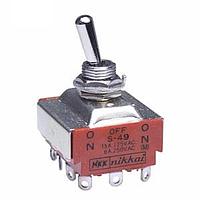 NKK Switches S49 Medium capacity standard size toggles 4PDT ON-OFF-(ON) SOLDER LUG
