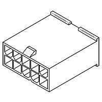 Molex 46999-0282 Shrouded MiniFitJr 16Ckt Plug DR V0 Blck w/o ears