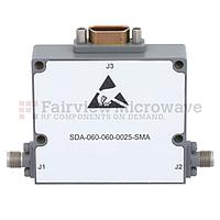 Fairviewmicrowave  SDA-060-060-0025-SMA 0 to 60 dB 8 Bit Programmable TTL Controlled Step Attenuator With a 0.25 dB Step SMA Female To SMA Female From 30 MHz To 6 GHz