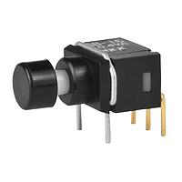 NKK Switches GB15AH-XA Sealed SPDT ON(ON) RA PC BLACK CAP .4VA