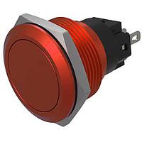 EAO 82-6751.1000 Anti-Vandal Pushbutton, Momentary, 22mm, Alu Red, Flush, no LED,Solder Terminals