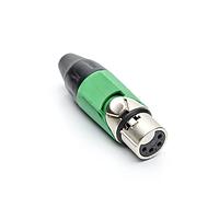 Amphenol Audio AX4F5M-AU Connectors 4P SOCKET F PLUG GLD W GRN MRK SLEEVE