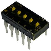 CTS Electronic Components 209-5MST DIP Switches SPST 5 switch sections