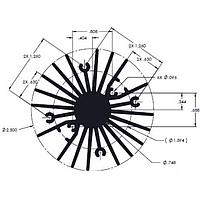 Wakefield Thermal 19755-L-AB W/O ANO Heatsinks Radial Fin Heat Sink for LED, 6 Inch Fin without Black Anodized