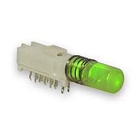 E-Switch WBL2UEEGQR05BLKPWR Pushbutton Switches Illuminated, Right Angle Pushbutton Switch, 0.3A 30VDC, 2 pole, Latching, Green LED, Power Symbol Cap