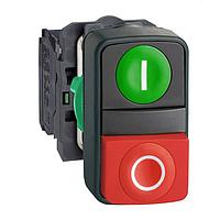 SCHNEIDER XB5AL73415 Double Button FLUSH TWO BUTTON COMPLETE GREEN/RED