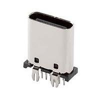 Same Sky (formerly CUI Devices) UJ20-C-V-C-3-SMT-TR USB Receptacle USB Jack 2.0, Type-C, Vertical, Copper Alloy, Surface Mount, 10.5H, T&R
