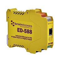 Brainboxes ED-588-X100M Ethernet to Digital I/Os ETHERNET 8 DIGITAL INPUTS + and 8 digital outputs (Pack of 100 products - no CD, no Manual - Pack cannot be split)
