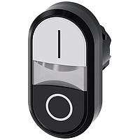 SIEMENS 3SU10013AB610AK0 Flat Button TWIN BUTTON, MOM, WHITE/BLACK