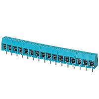 Same Sky (formerly CUI Devices) TB003-500-P16BE Fixed Terminal Blocks Terminal block, screw type, 5.00 , horizontal, 16 poles, CUI Blue, Philip's head screw, PCB mount