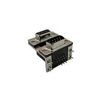 Adam Tech DPD-09-01-B3 Dual Port D-Sub Connectors CONN D-SUB PLUG/RCPT 9P R/A SLDR
