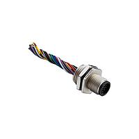 Amphenol LTW M12A-10PMMS-SH8CA0 Sensor Cables / Actuator Cables M12 Circular Metric Connector, A Code, Metal, 1.5A, 10 pins, Male Connector, Male Contact, Hexagonal, Screw Thread, Solder, Receptacle With Cable/Wire, Length 1000mm, IP68 / IP69K