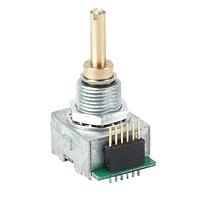 Same Sky (formerly CUI Devices) C14N16P-C3P Incremental 15 mm, 16 32 PPR, Metal Shaft, Push Switch, Sleeve Bearing, Optical Panel Mount Encoder