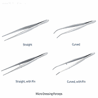 Hammacher HA.HWC205.10 Forceps micro dressing , Curved, with pin 105mm