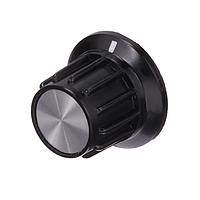 APEM MPKA70B1/4 Cylindrical Knob with Skirt Control knob ribbed wht line indctr-skrt