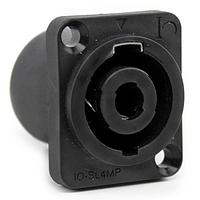 Io Audio Technologies IO-SL4MP Audio Cables Connector, Speakerlatch, Chassis Mount, Male, 4-Pole, 16A RMS / 250VAC, Black