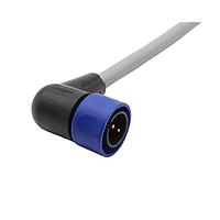 Bulgin PXP4002/001/02P Sensor Cables / Actuator Cables Pre-wired Flex Cable Connector - Right Angle - 1m - 2 Contacts - Plug