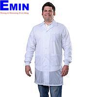 Desco 73630 Lab Coat with Knitted Cuffs (white, X-Small)