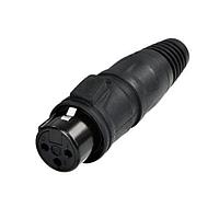 REAN RCX3F-Z-001-0 Cable Connectors 3P FEM XLR CBL CONN IP65 BLACK/TIN